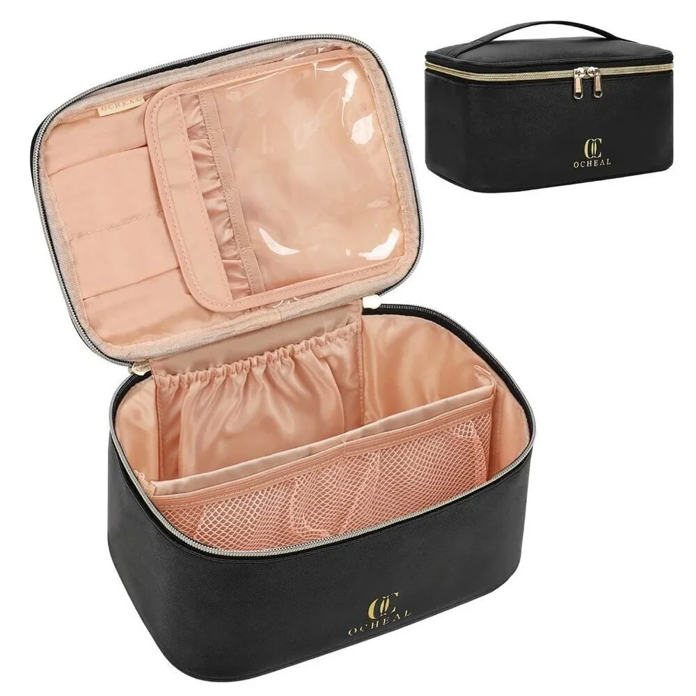 Makeup Bag, Portable Cosmetic Bag, Large Capacity Travel Makeup Case Organizer,